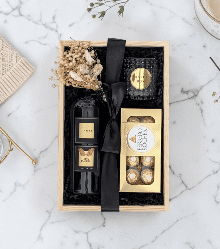 Midnight Gold — Dárkový box s červeným vínem Gran Passero